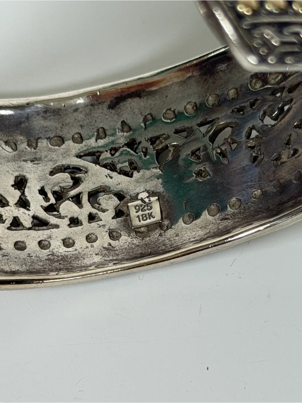 Sterling Silver and 18K Yellow Gold Cuff Bracelet Effy Style